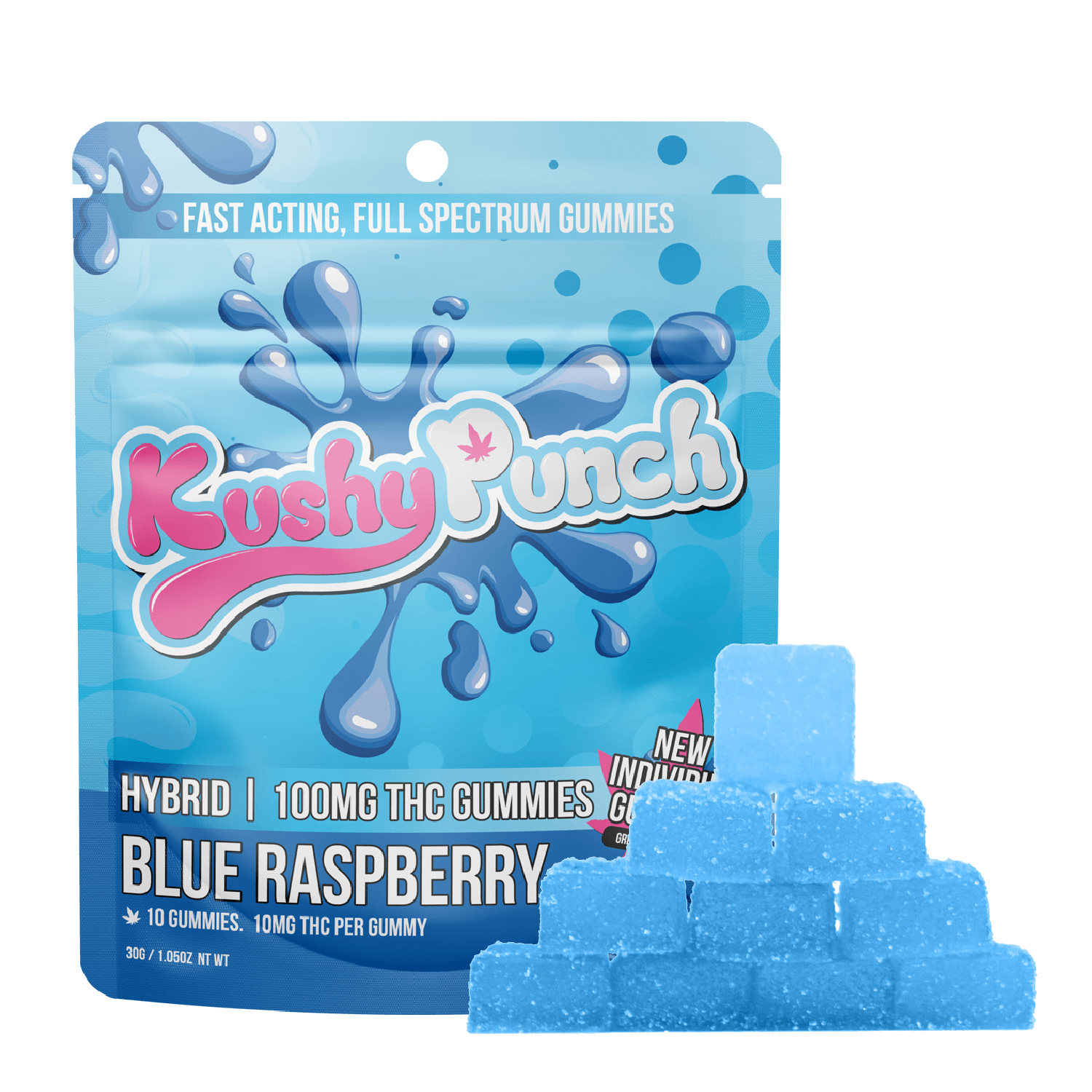 Hybrid Blue Raspberry Gummies